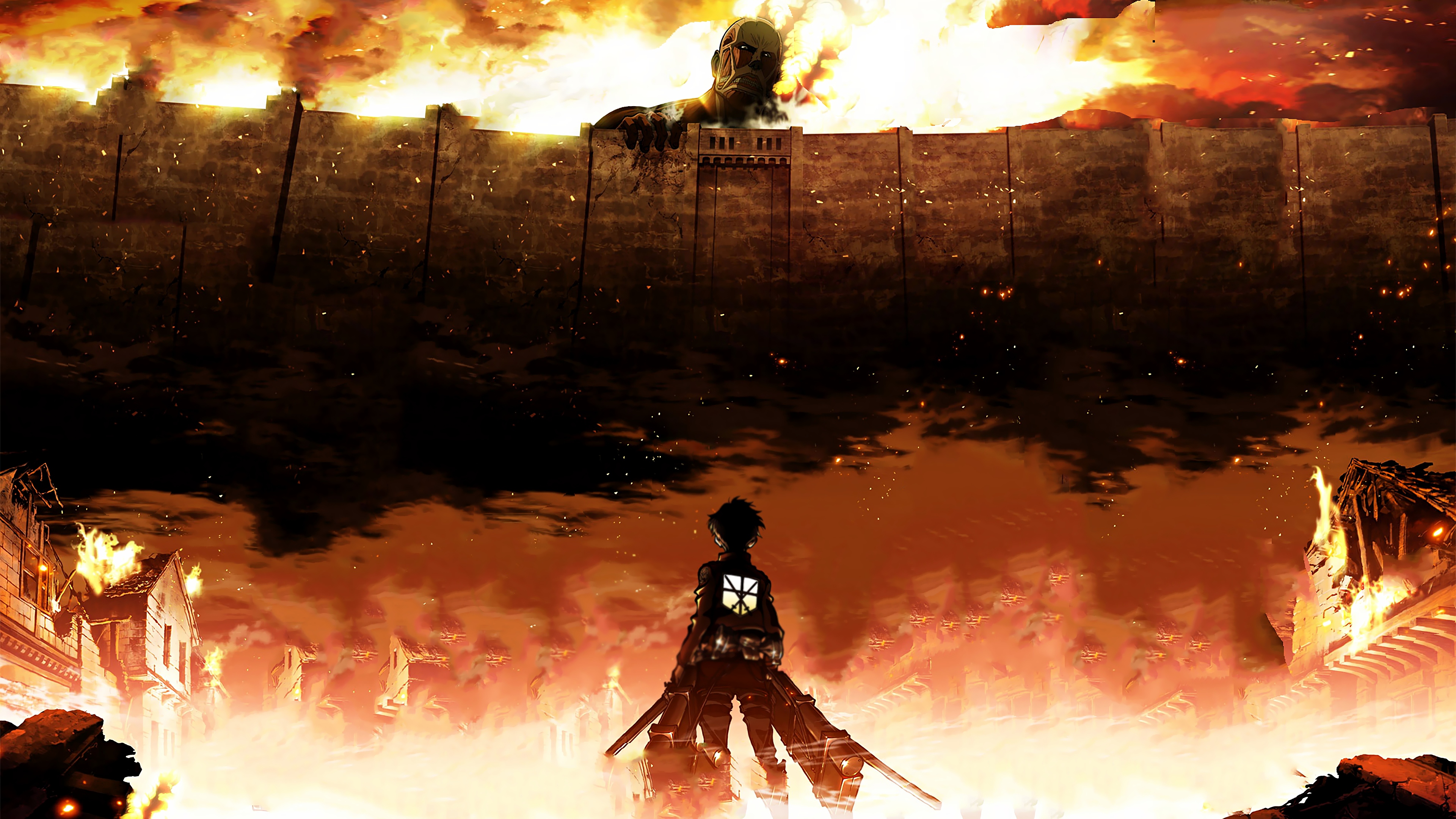 Eren, Colossal Titan, Attack on Titan, 4K, #35 Wallpaper PC Desktop