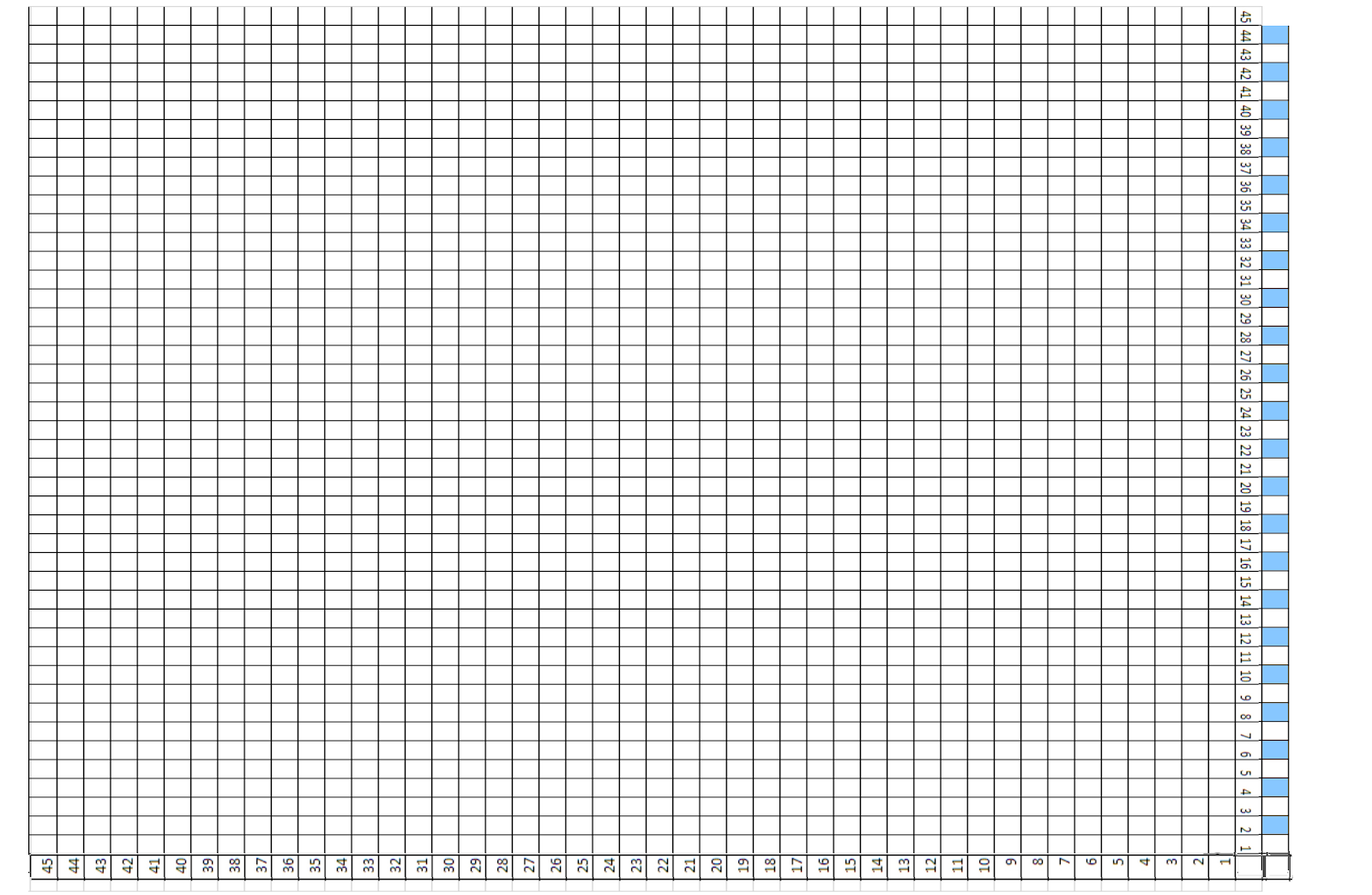 Free Crochet Patterns By Cats Rockin Crochet - Graph%2B45%2Bby%2B45%2Bwith%2Bcolored%2Brows 