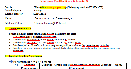 Rpp Biologi Sma Lengkap Prota Promes / RPP Kelas XII SMA