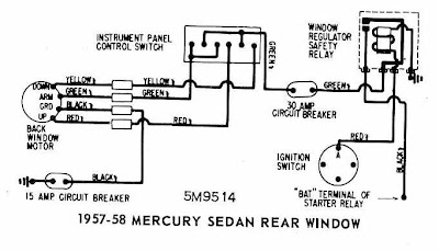 Mercury Sedan 1957-1958 Rear Window Wiring Diagram | All ... 1950 ford turn signal wiring diagram 