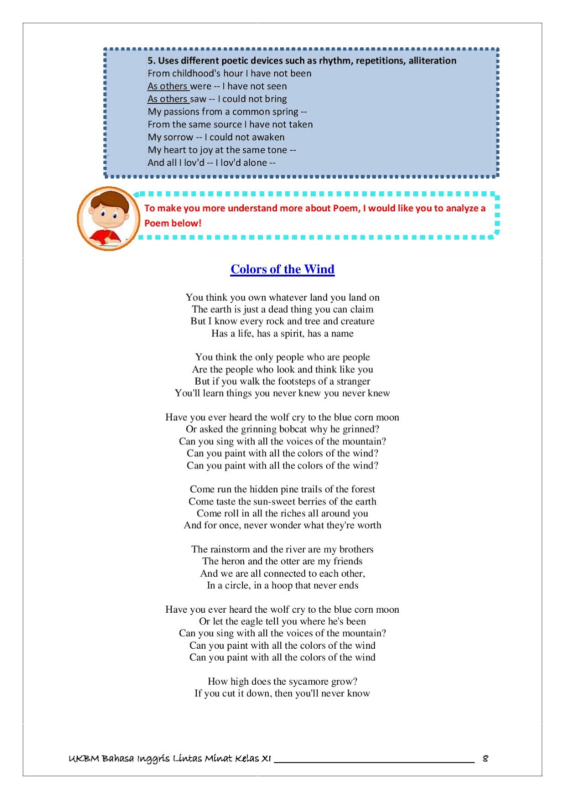 Materi Poem Bahasa Inggris Kelas 11 Dengan