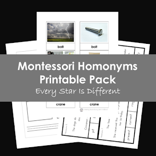 Montessori Homonyms Printable Pack