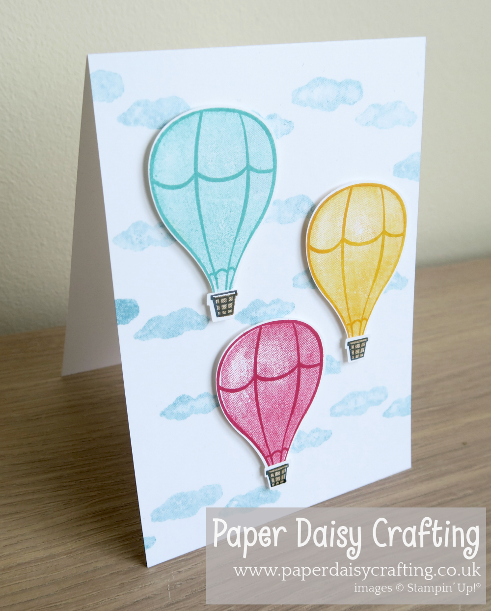 Paper Daisy Crafting Hot air balloon card for the Global Design Project
