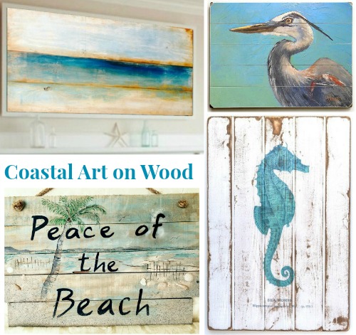 Coastal Ocean Beach Art Paintings on Wood