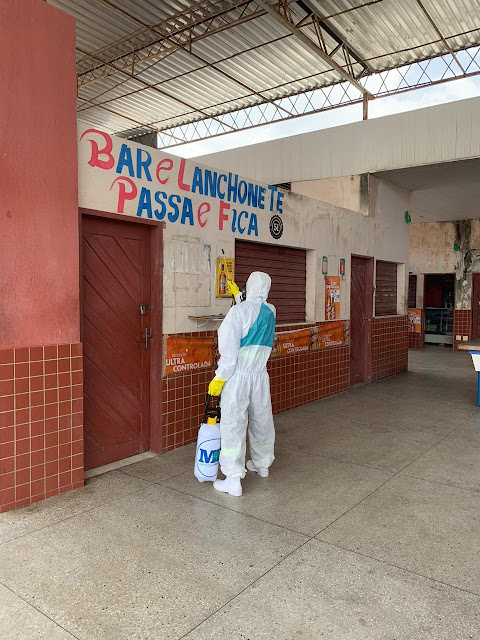 Prefeitura de Guamaré realiza desinfecção e higienização de áreas contra a Covid-19