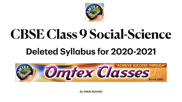 CBSE Class 9 Social Science Deleted Syllabus for 2020-2021