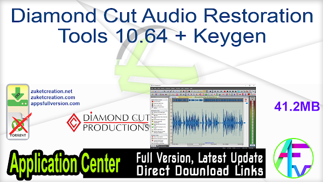 Diamond Cut Audio Restoration Tools 10.64 + Keygen