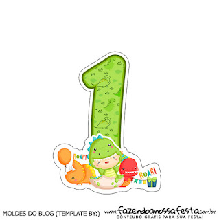 Dinosaur Baby: Free Printable Cake Toppers and Decoration.