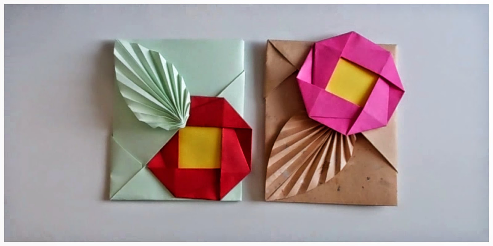 Hacer Sobre Para Regalo Mundo@Party: Sobre de origami con hoja y flor (Para regalar dinero)