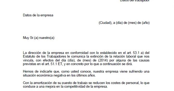 Carta De Despido Voluntario Modelo Nyepi R