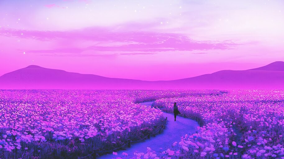 Flower, Field, Lavender, Landscape, Scenery, Digital Art, 4K, #6.2499