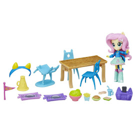 My Little Pony Equestria Girls Minis Pep Rally School Cafeteria Set Fluttershy Figure