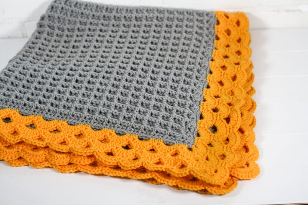 Gray and yellow crochet blanket pattern Free instructions Crochet