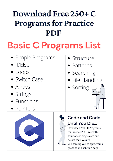 Top 99 Basic C Programs For Practice PDF All C Programs PDF