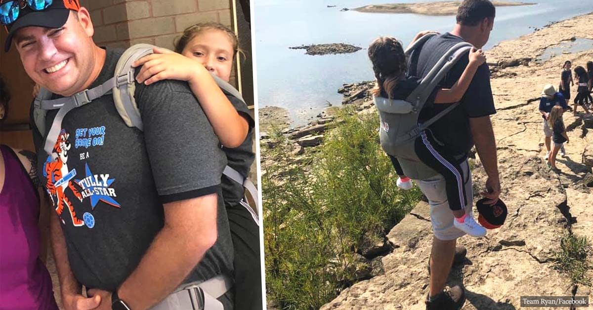 Teacher Carried A Disabled Student On His Back So That She Could Attend Her School Trip Teacher Carried A Disabled Student On His Back So That She Could Attend Her School Trip