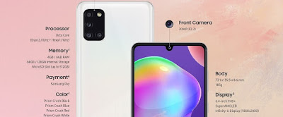 هاتف Galaxy A31 من سامسونج باربع كاميرات Samsung-galaxy-a31-quarear-cameras