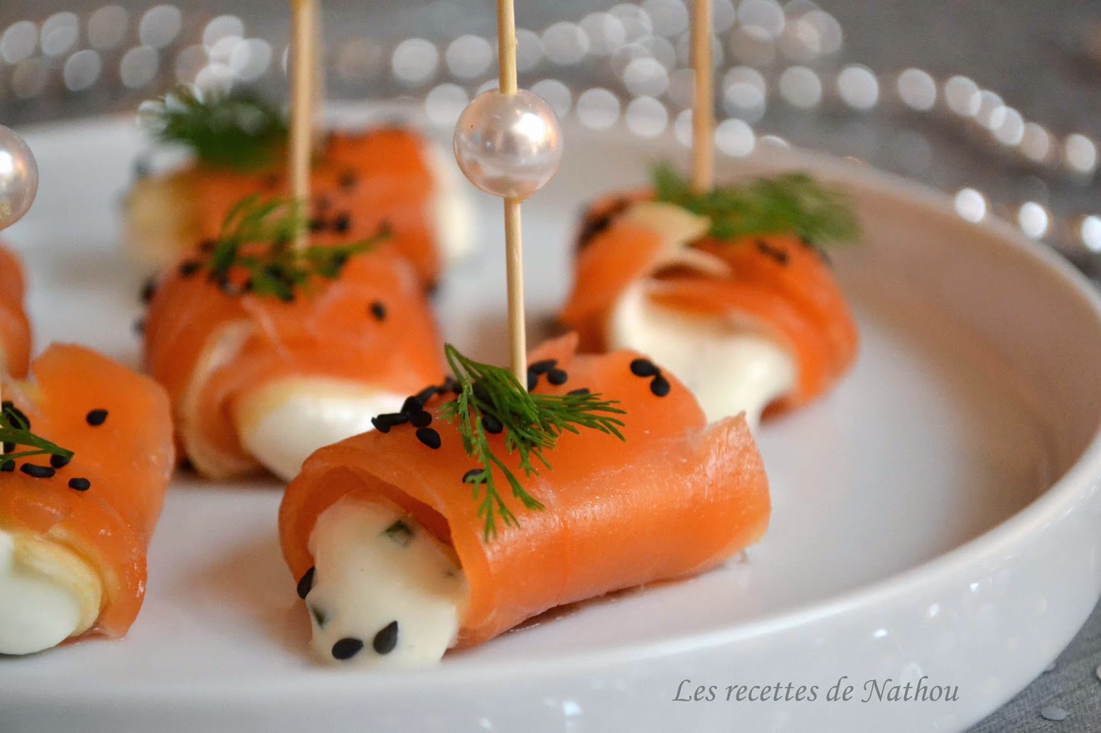Roulades de saumon fumé, pomme et fromage frais | soto