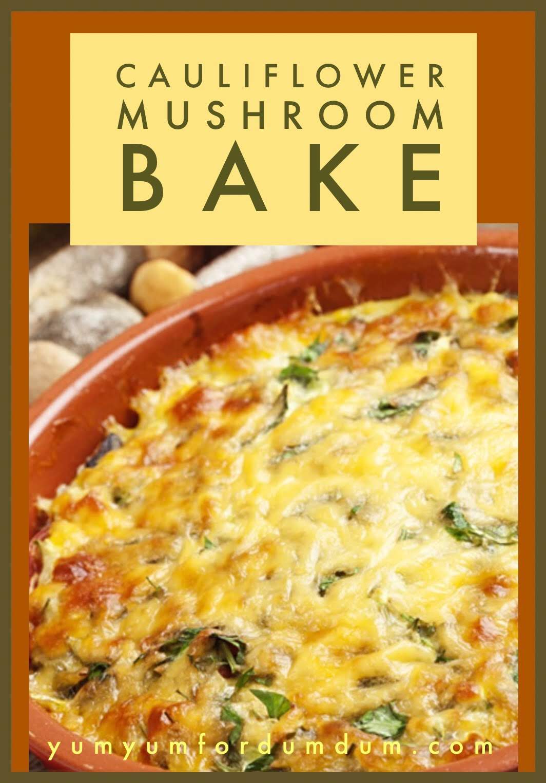Yum Yum for Dum Dum Cauliflower Mushroom Bake