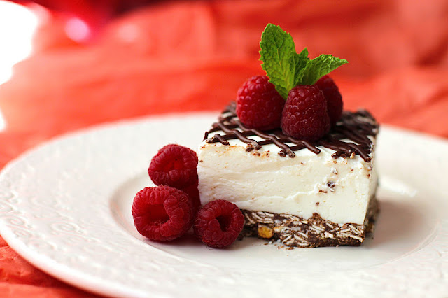 Healthy Coconut Mousse Cheesecake Bars - Desserts with Benefits