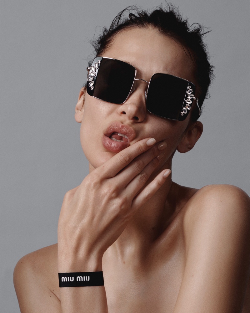 Bella Hadid and Lila Moss pose for the Miu Miu SS2020 Eyewear Campaign
