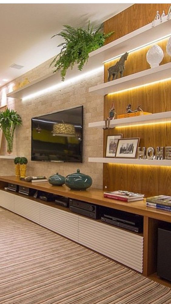 Interior TIPS تصميمات مكتبة تليفزيون مودرن