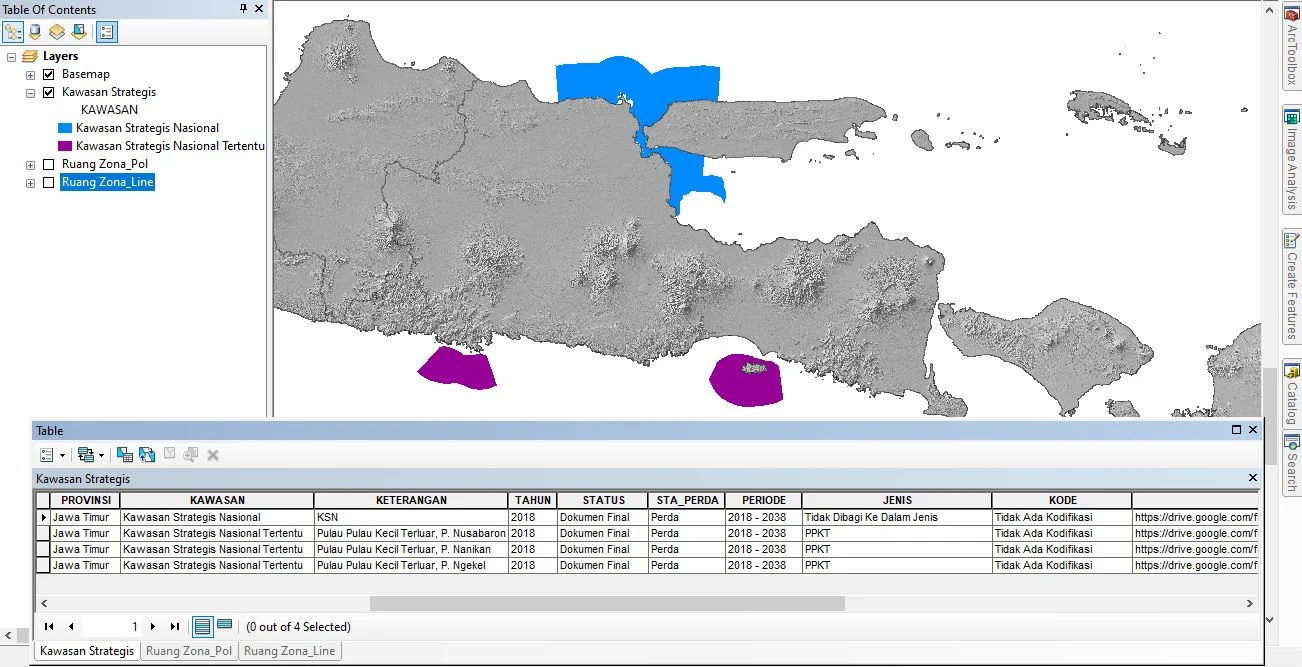 Shapefile (SHP) Peta RZWP3K Lengkap Seluruh Indonesia