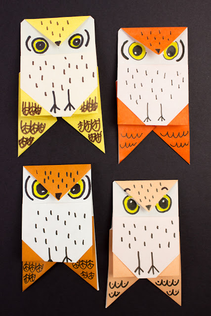 how to fold easy owl origami- great fall kids craft!