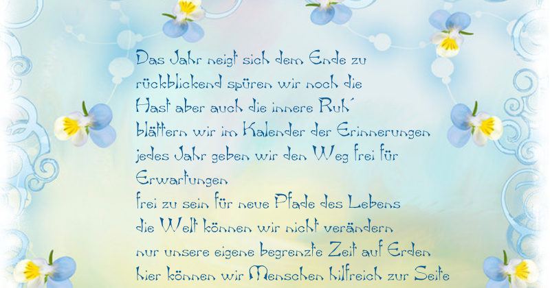 Karins Gedichte Blog Das alte Jahr