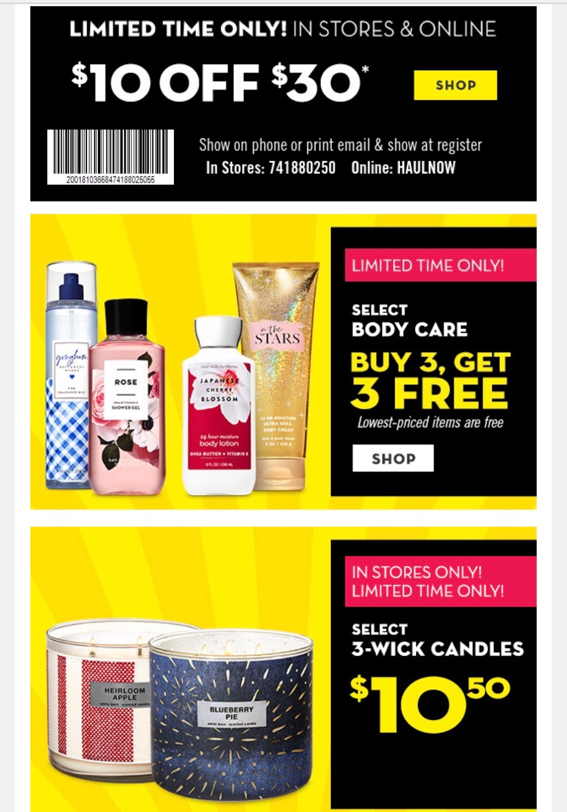 Life Inside the Page Bath & Body Works Today's Email July 6, 2019