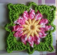 Crochet flower granny square pot holder