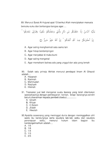 Latihan Soal CPNS SKB Guru Agama Islam 2021