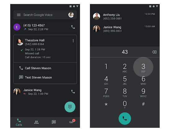 Dark theme now available for Google Voice on Android | googblogs.com