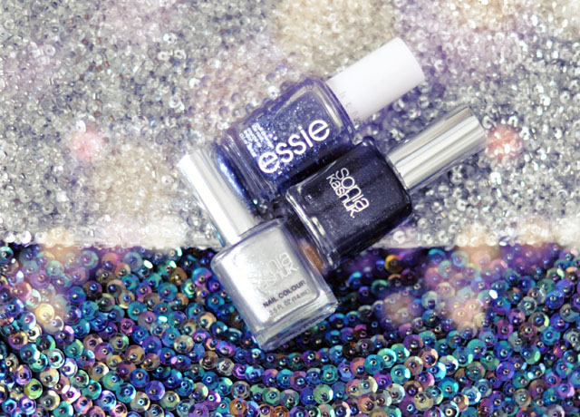 glitter and sequins, nail polish