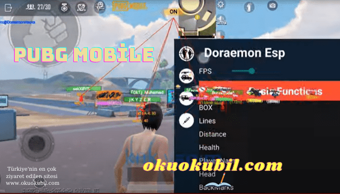 Pubg Mobile 1.3 Doraemon ESP Rakip yeri Gör + Can Gör Hile Sezon 18