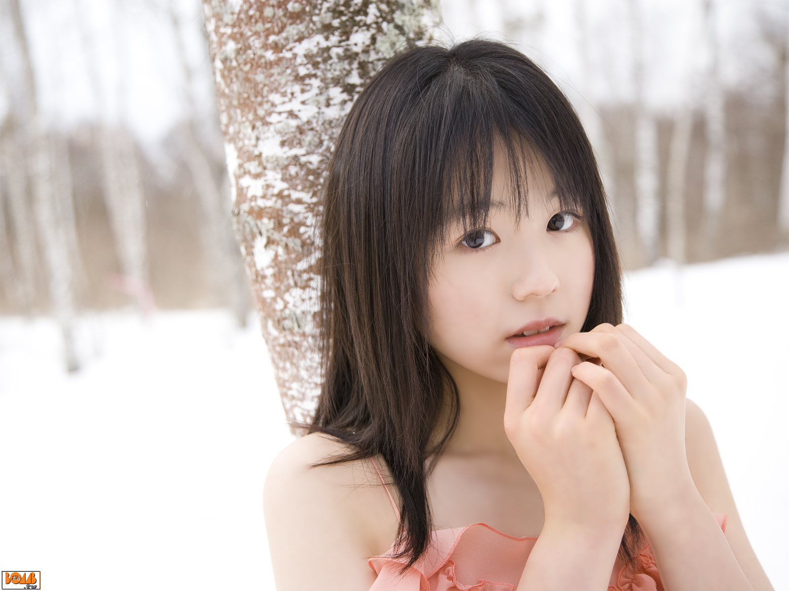 Rina Koike snow day, hot young asean girl.