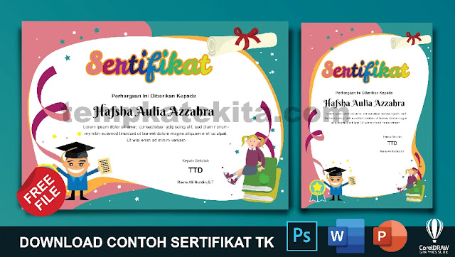 Download Contoh Sertifikat PAUD Pendidikan Anak Usia dini Word Coreldraw photoshop