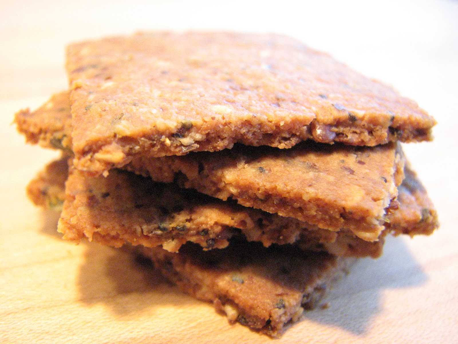 THE VOLUPTUOUS VEGETARIAN Herb, Poppy Seed, and Sesame Seed Crackers gluten free, sugar free