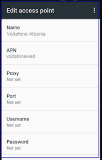 Vodafone Albania APN Settings
