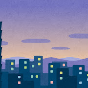 台湾の夜景のイラスト(背景素材)