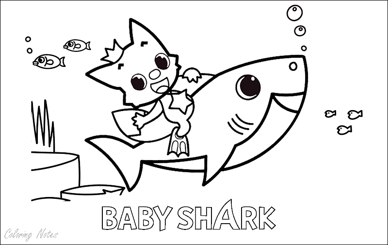 11 Baby Shark Coloring Pages Free Printable For Kids Easy and Funny