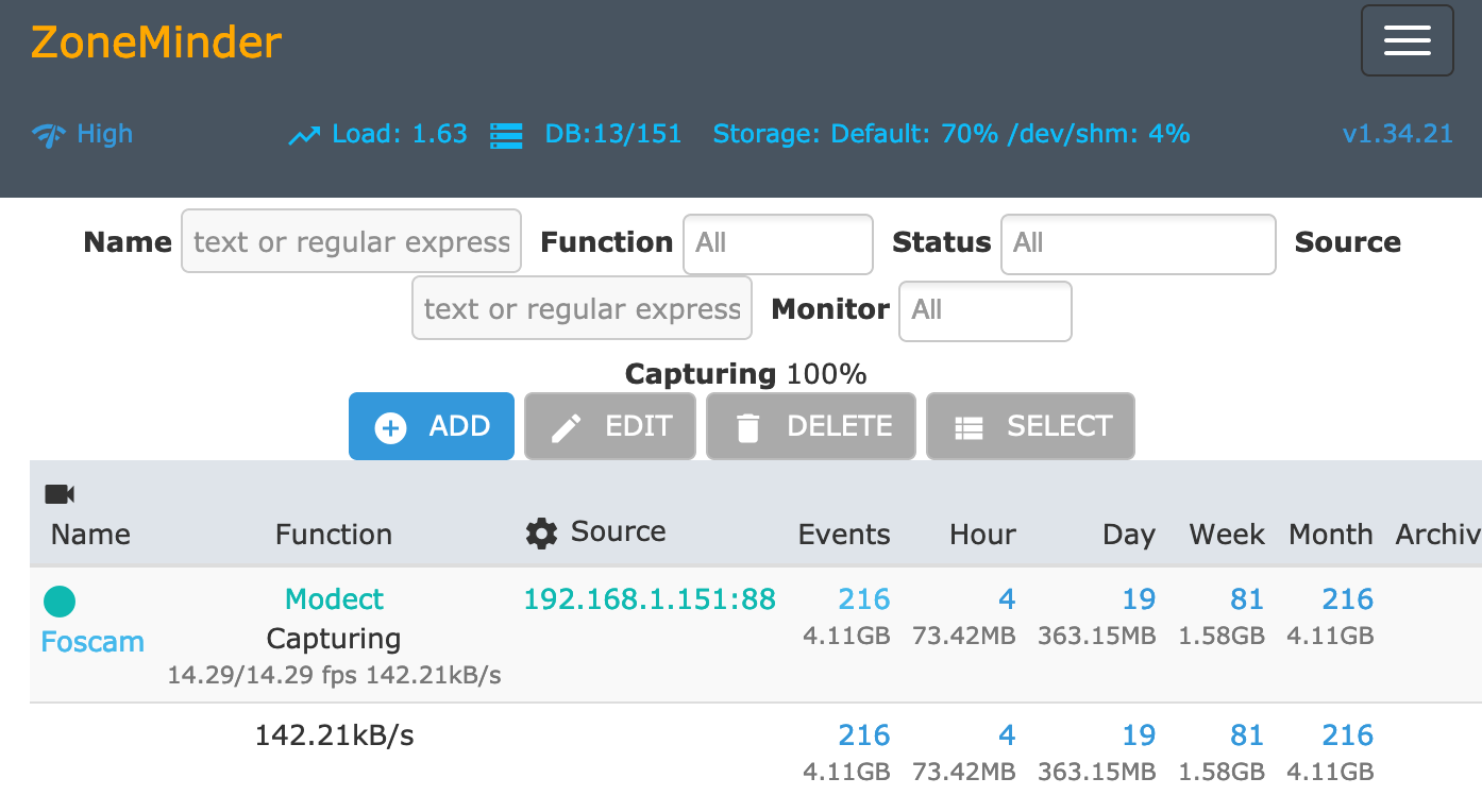 ZoneMinder RTSP Motion Detection Fast Start