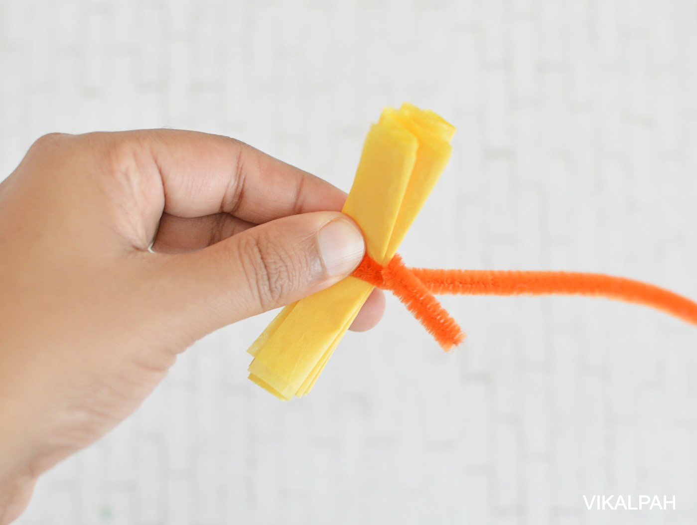 Vikalpah DIY marigold flowers garland using tissue paper