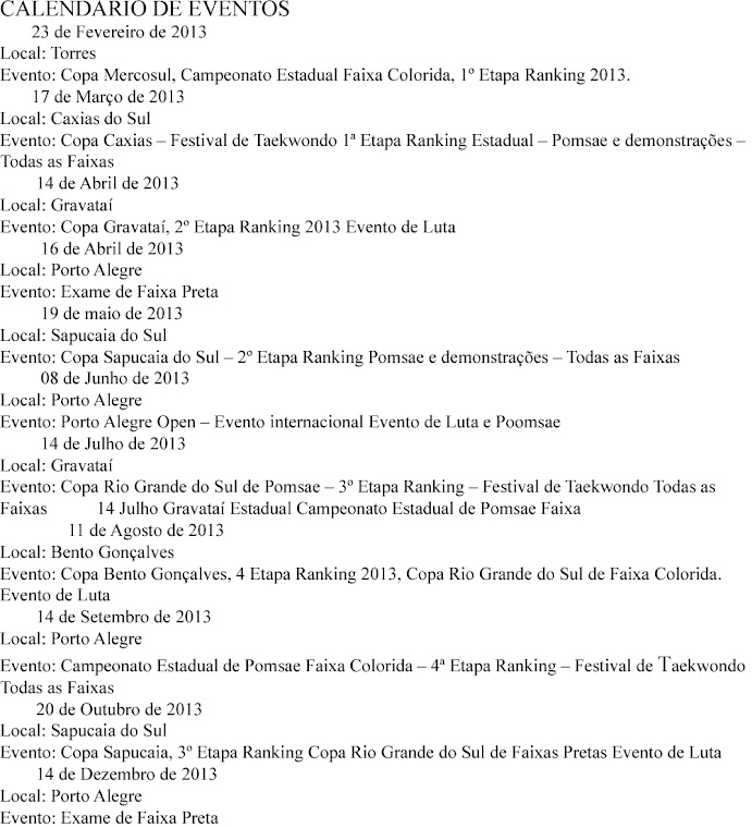 Calendario de eventos