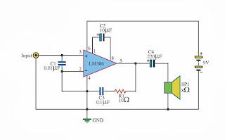 Electronics Circuit Application: LM386 audio amplifier circuit and PCB >>