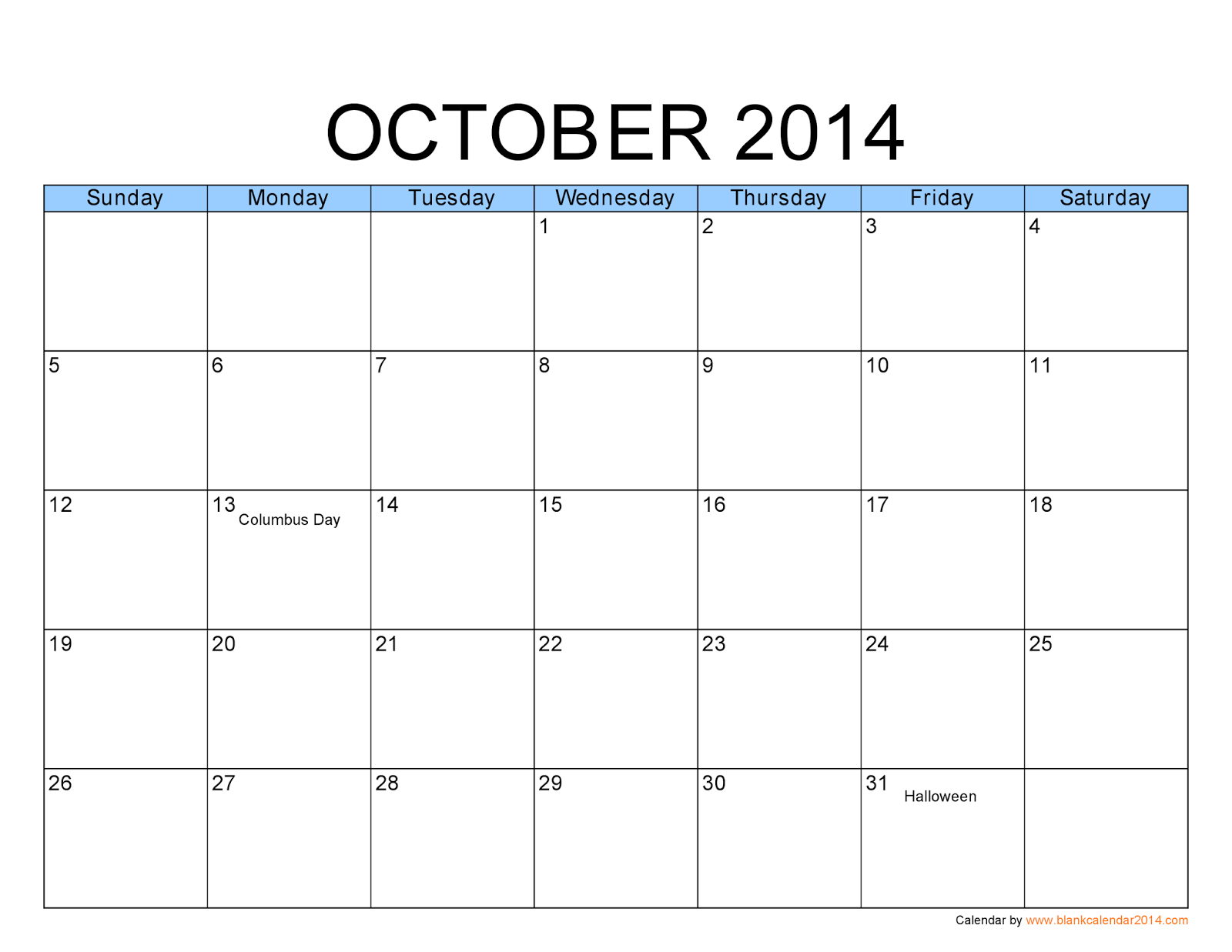 Free Printable Calendar October 2013 Free Printable Calendar October 2013
