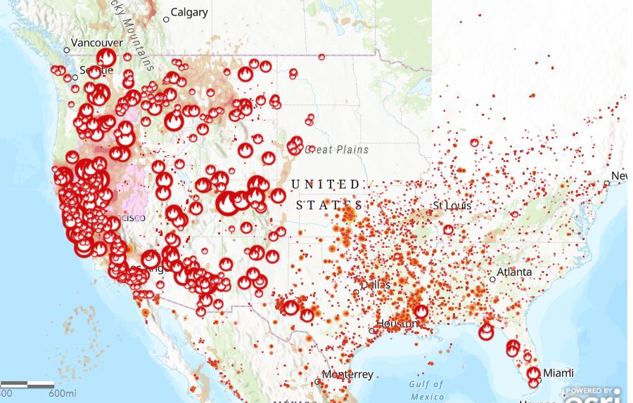 United States Wildfire Map Current