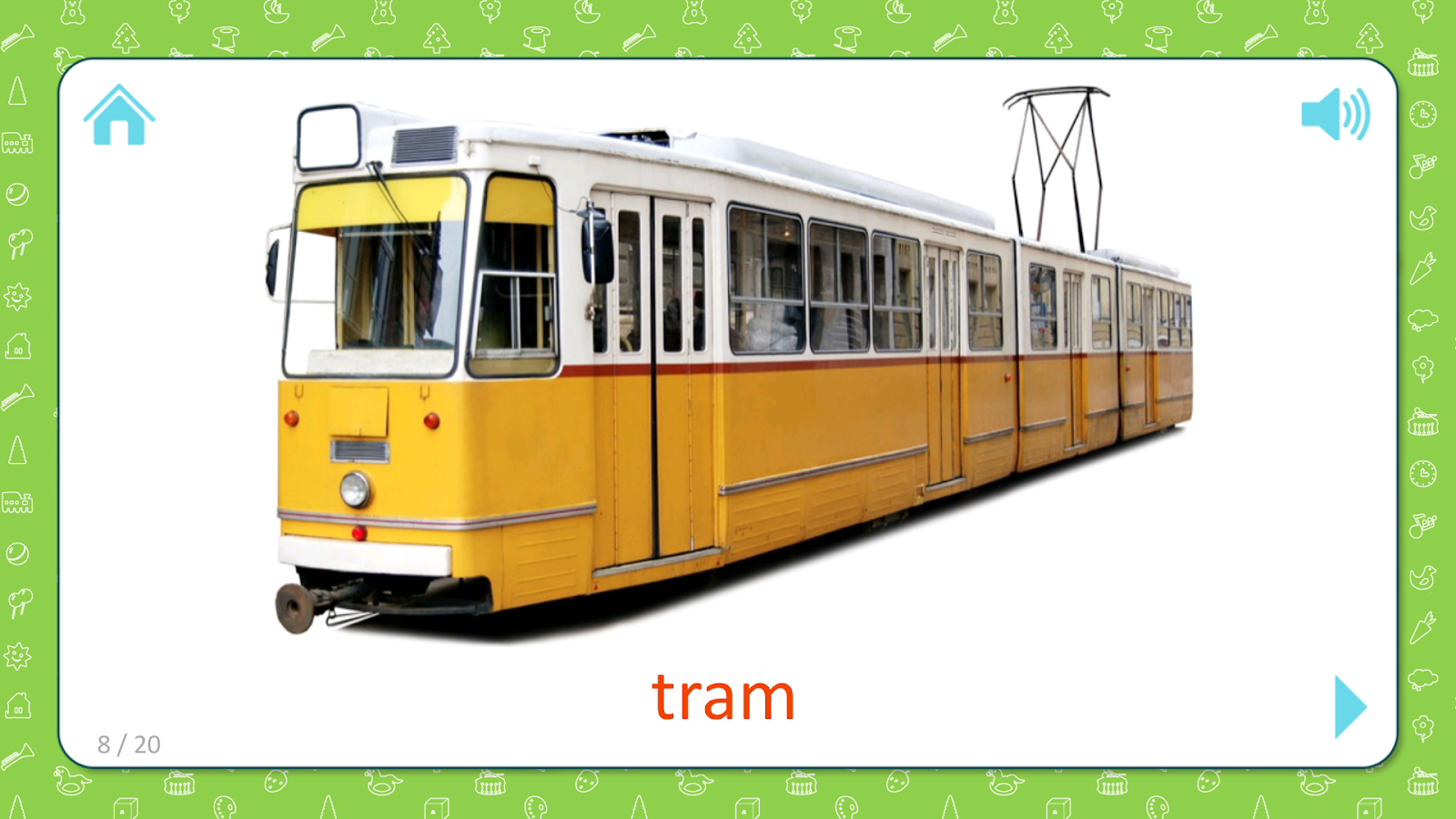 Трамвай по английски. Трамвай карточка для детей. Трамвай для дошкольников. Детям о транспорте. Транспорт карточки для детей.