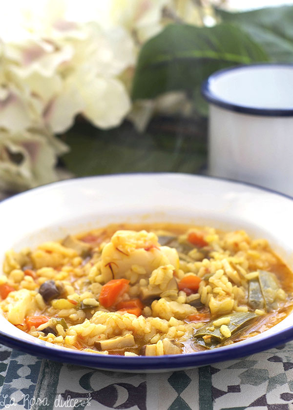 Arroz meloso con verduras y azafrán #arroz #vegano #vegetariano #saludable