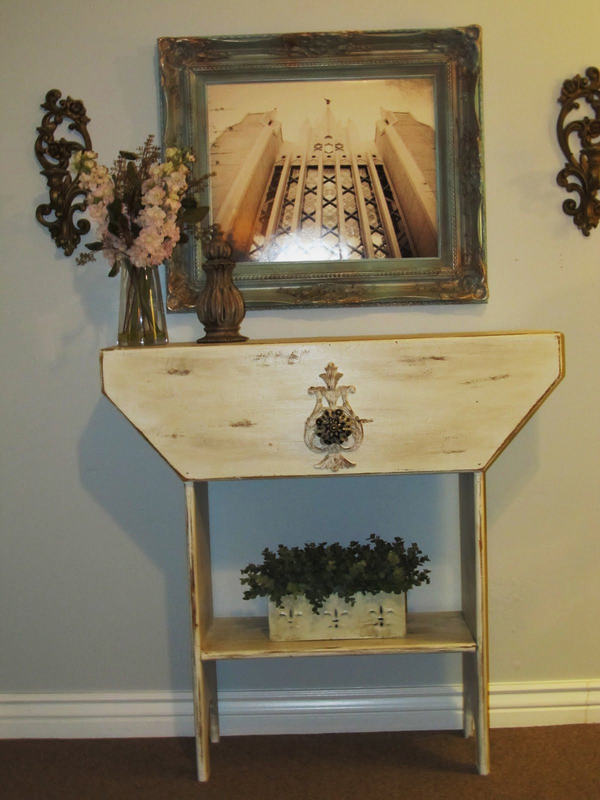 . funky cream accent table