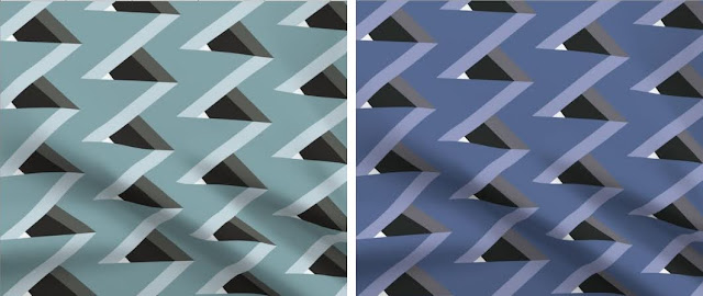 Optical Illusion Color Block Triangles fabrics by eSheep Designs